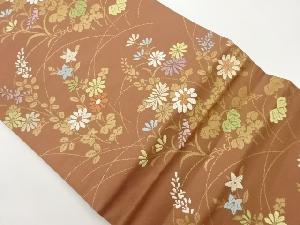 草花模様織出し名古屋帯